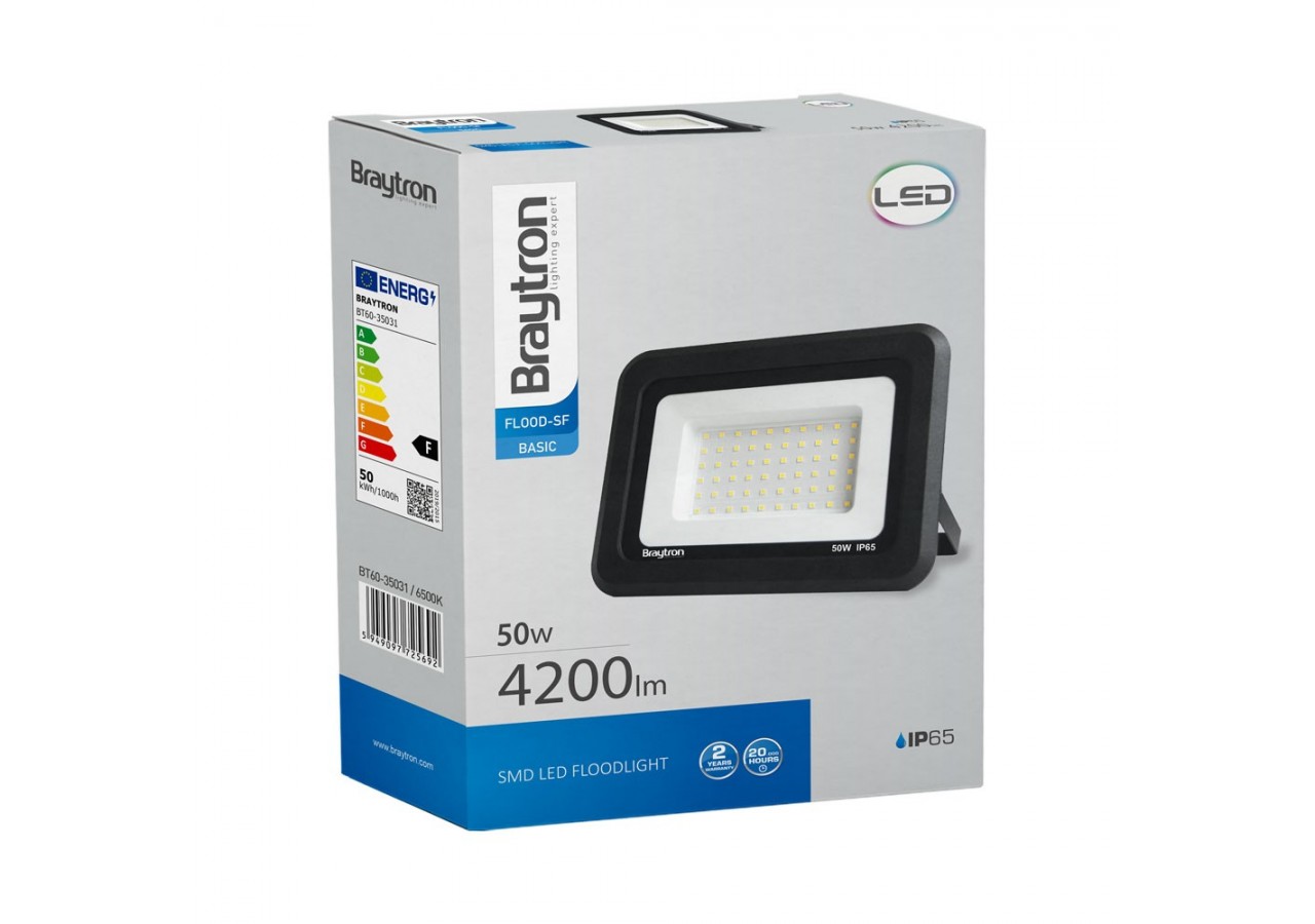 Projecteur LED 195mm Noir, 4200 lm, Blanc froid - BT60-35031 - Braytron