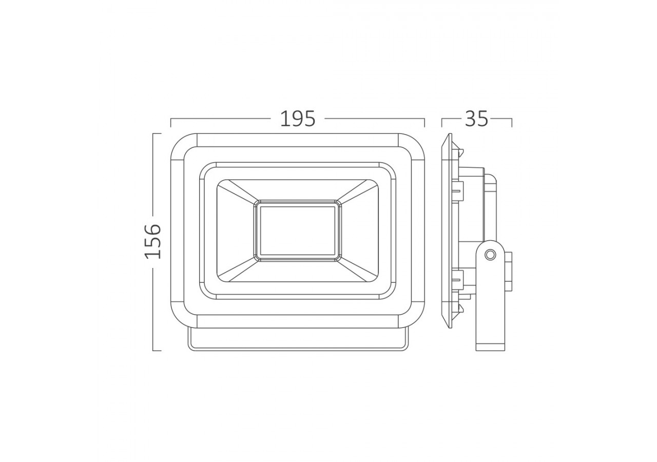 Projecteur LED 195mm Noir, RGB - BT60-35091 - Braytron