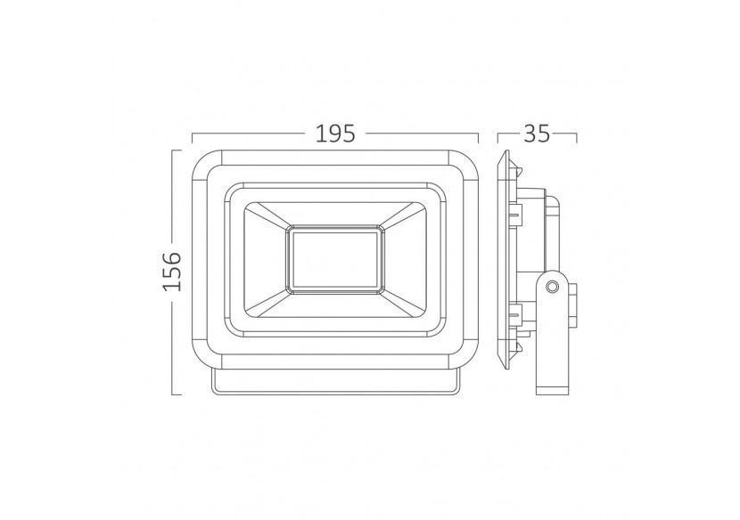 Projecteur LED 195mm Noir, RGB - BT60-35091 - Braytron