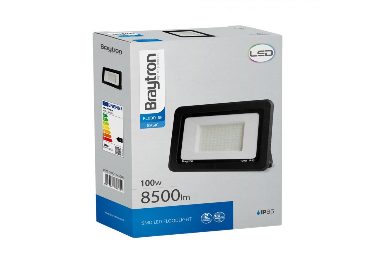 Projecteur LED 275mm Noir, 8500 lm, Blanc froid - BT60-39131 - Braytron