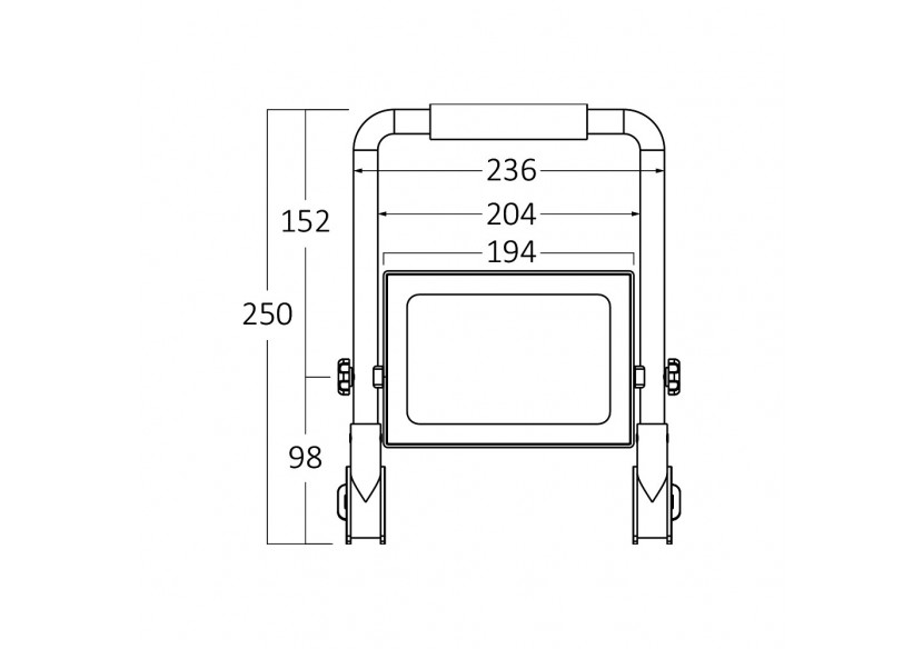 Projecteur pour chantier LED 250mm Noir, 4200 lm, Blanc froid - BT60-95031 - Braytron