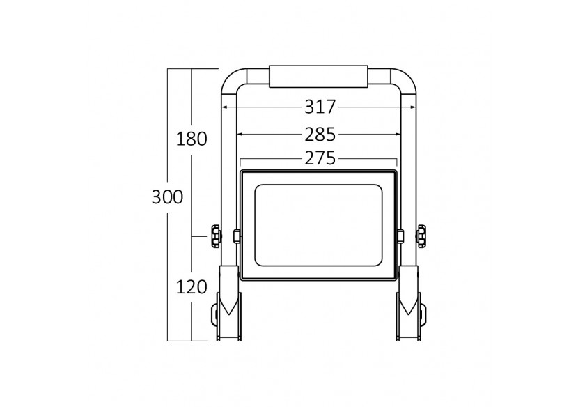 Projecteur pour chantier LED 300mm Noir, 8500 lm, Blanc froid - BT60-99131 - Braytron