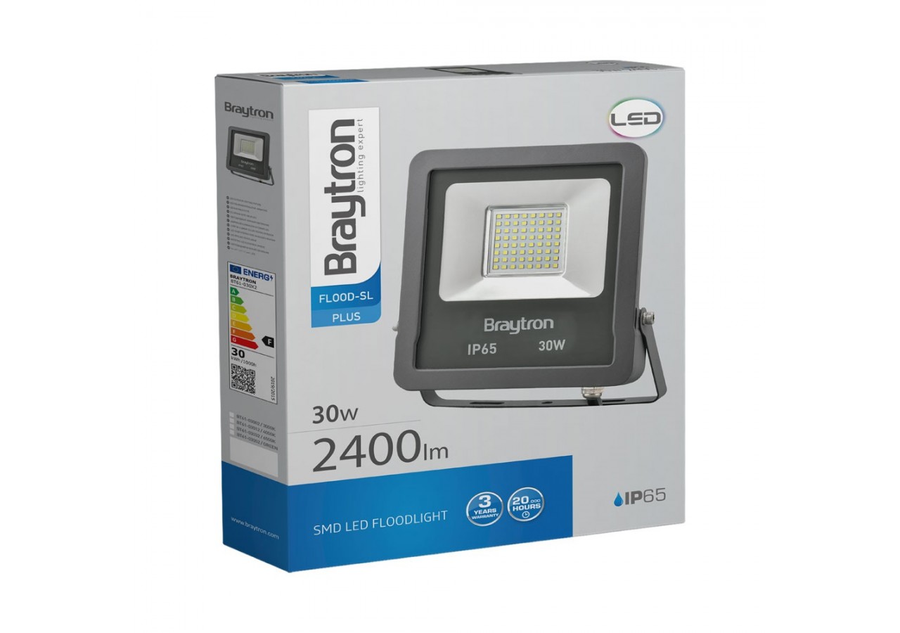 Projecteur LED 170mm Gris, 2400 lm, Blanc Chaud - BT61-03002 - Braytron