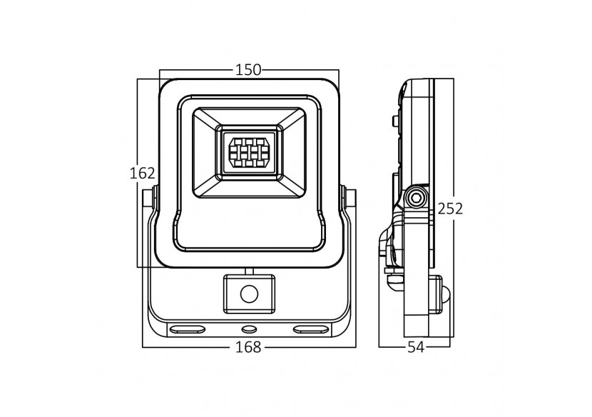 Projecteur LED 168mm Gris, 2400 lm, Blanc froid - BT61-23032 - Braytron