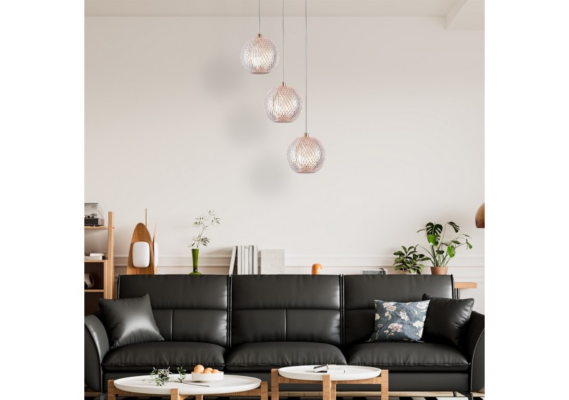 Suspension Glass CRY Or, 3xG9 - BV01-00011 - Braytron