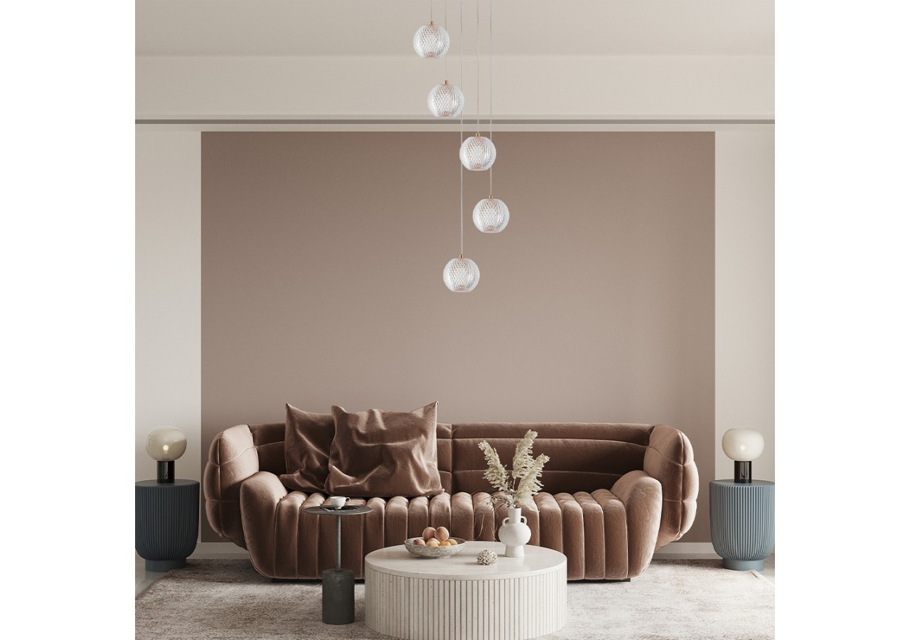 Suspension Glass CRY Or, 5xG9 - BV01-00012 - Braytron