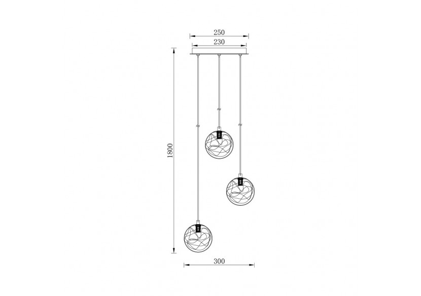 Suspension Glass CRY Or, 3xG9 - BV01-00022 - Braytron