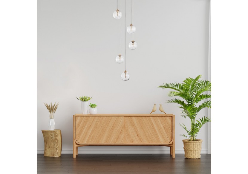 Suspension Glass CRY Or, 5xG9 - BV01-00023 - Braytron