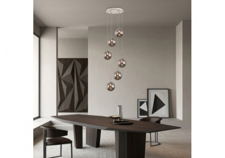 Suspension Glass CLR Smoky, 6xG9 - BV01-00032 - Braytron 2