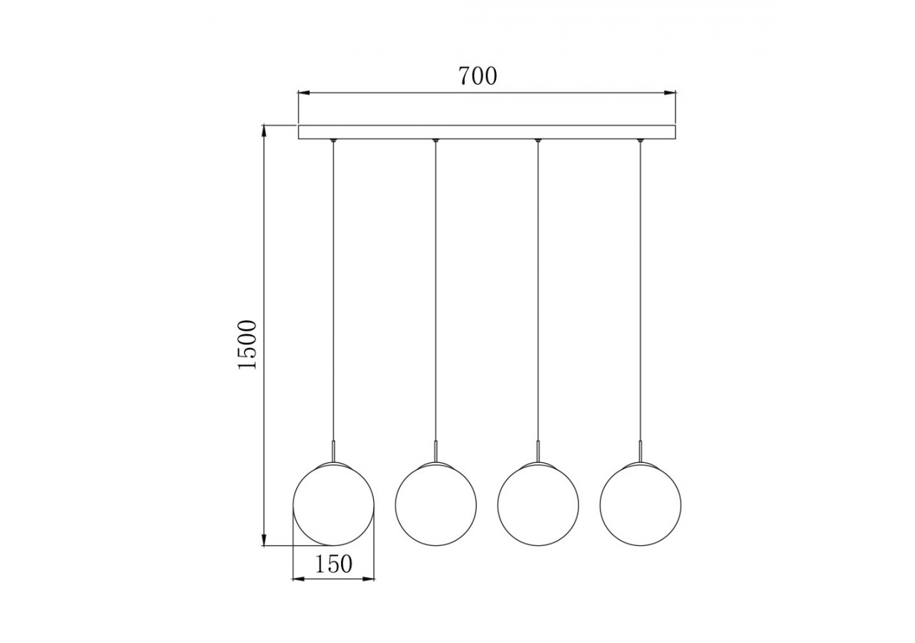 Suspension Glass CLR Smoky, 4xG9 - BV01-00033 - Braytron