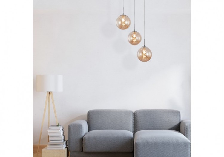 Suspension Glass CLR Amber, 3xG9 - BV01-00035 - Braytron 2