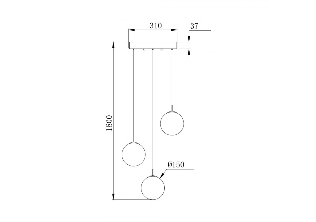 Suspension Glass CLR Amber, 3xG9 - BV01-00035 - Braytron