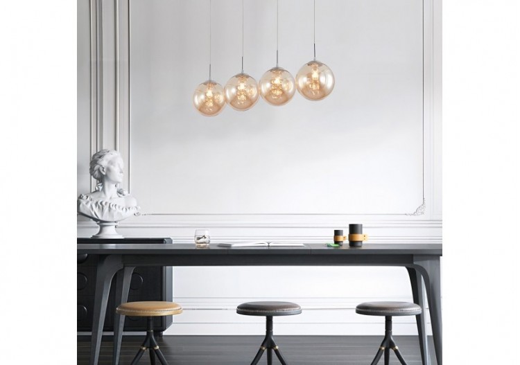 Suspension Glass CLR Amber, 4xG9 - BV01-00037 - Braytron 2