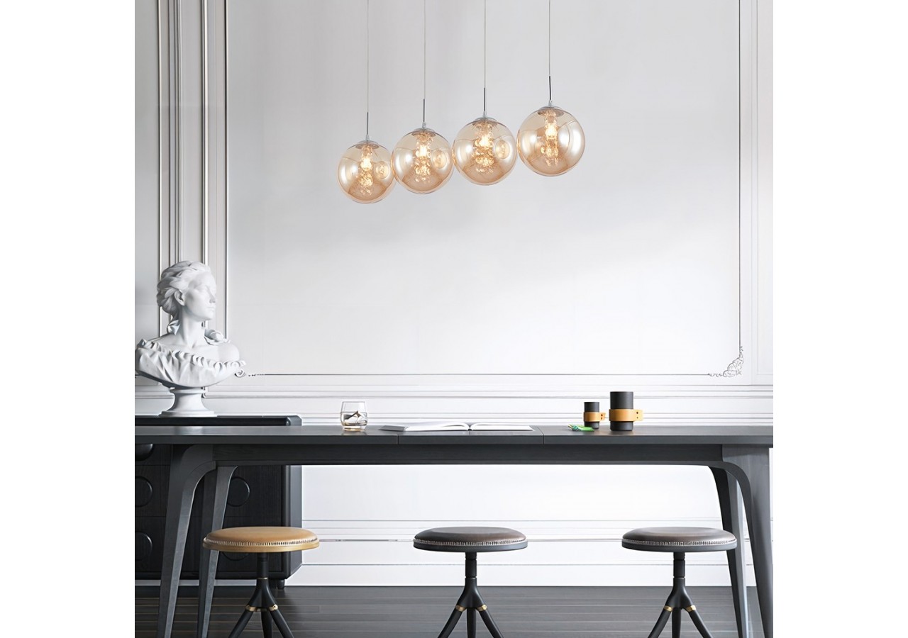 Suspension Glass CLR Amber, 4xG9 - BV01-00037 - Braytron