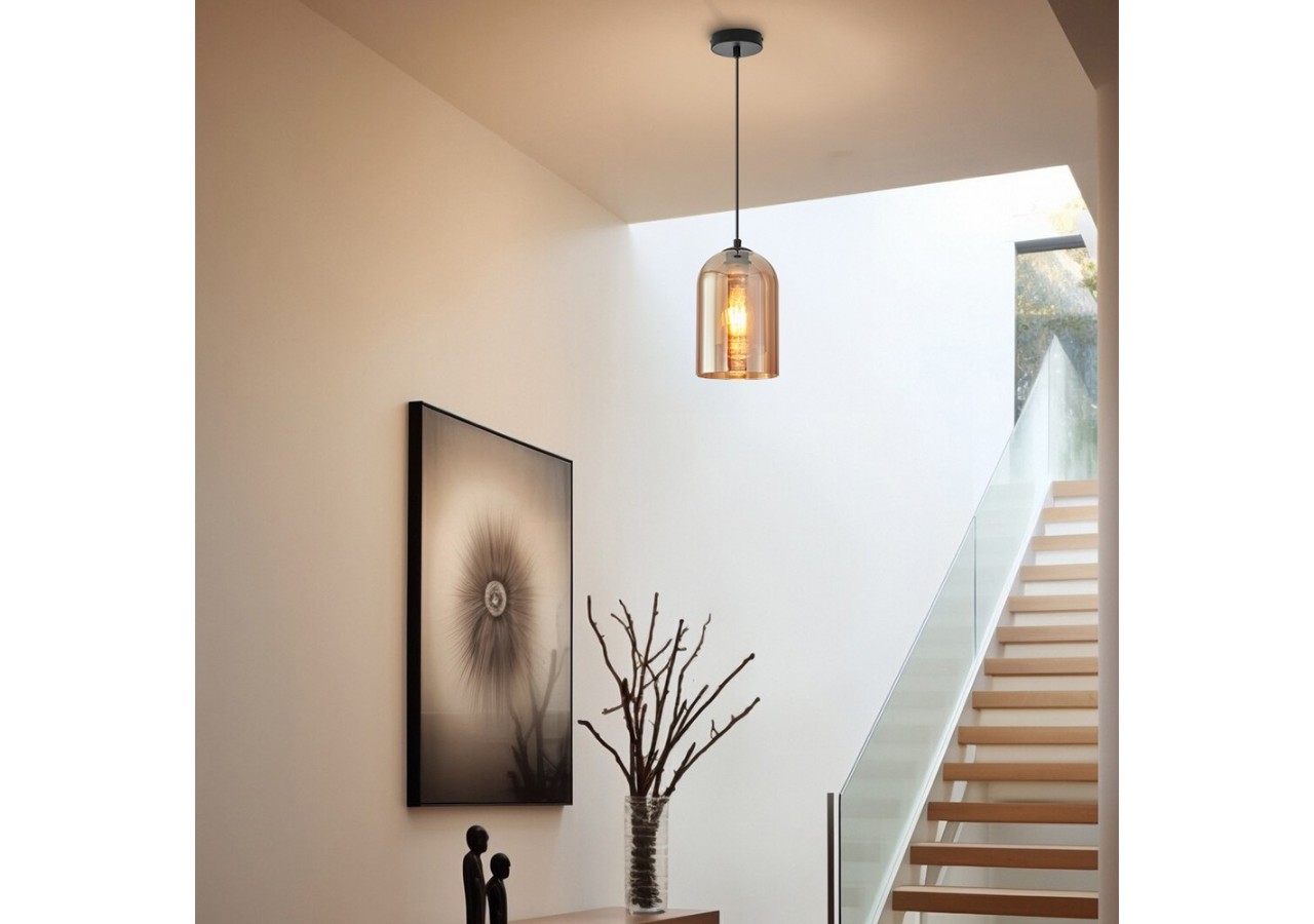 Suspension Glass CLR Amber, E27 - BV01-00044 - Braytron