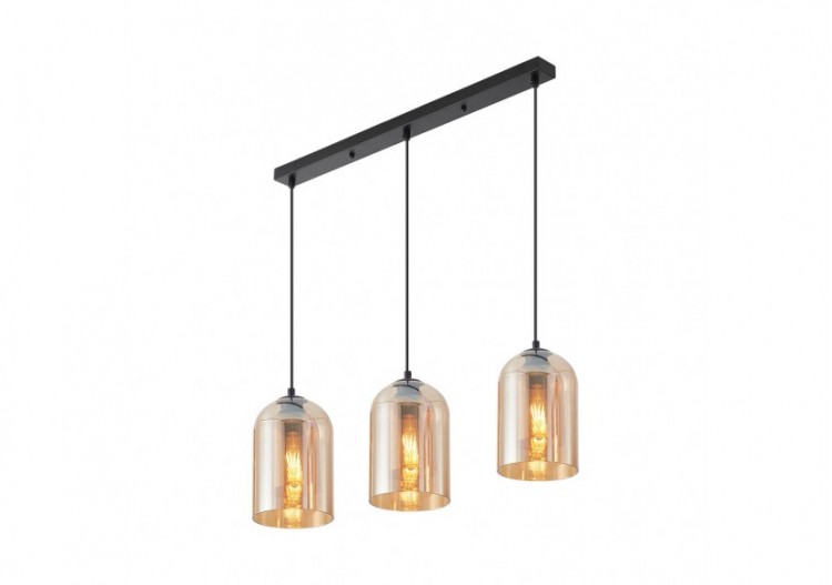 Suspension Glass CLR Amber, 3xE27 - BV01-00046 - Braytron