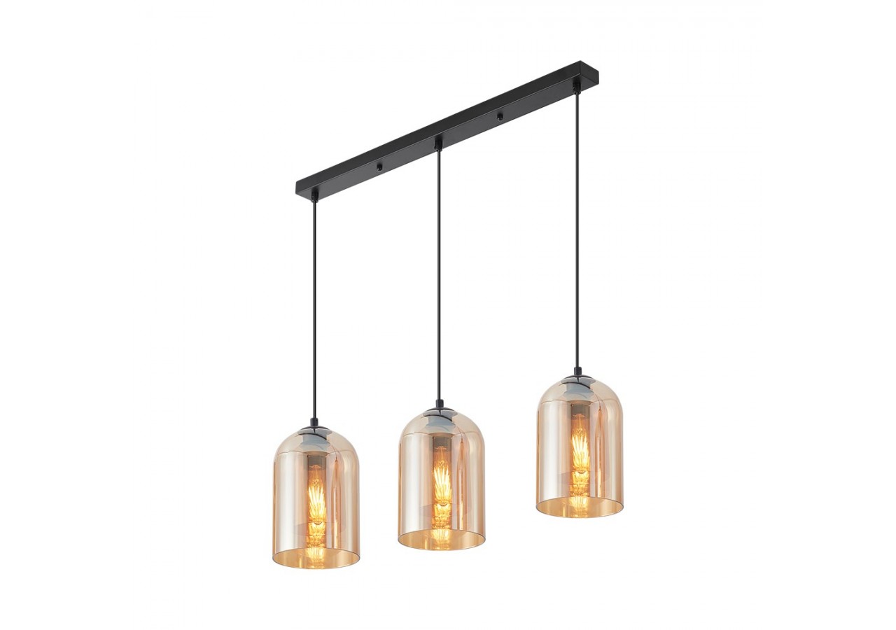 Suspension Glass CLR Amber, 3xE27 - BV01-00046 - Braytron