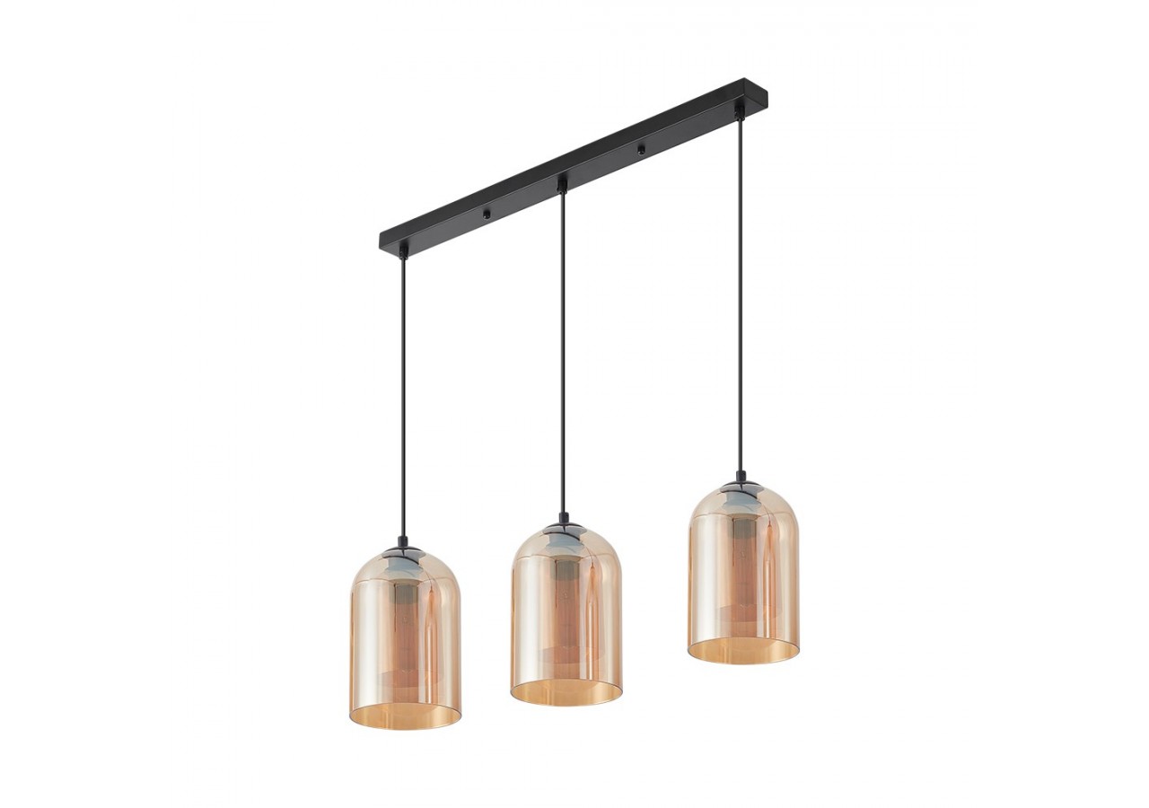 Suspension Glass CLR Amber, 3xE27 - BV01-00046 - Braytron