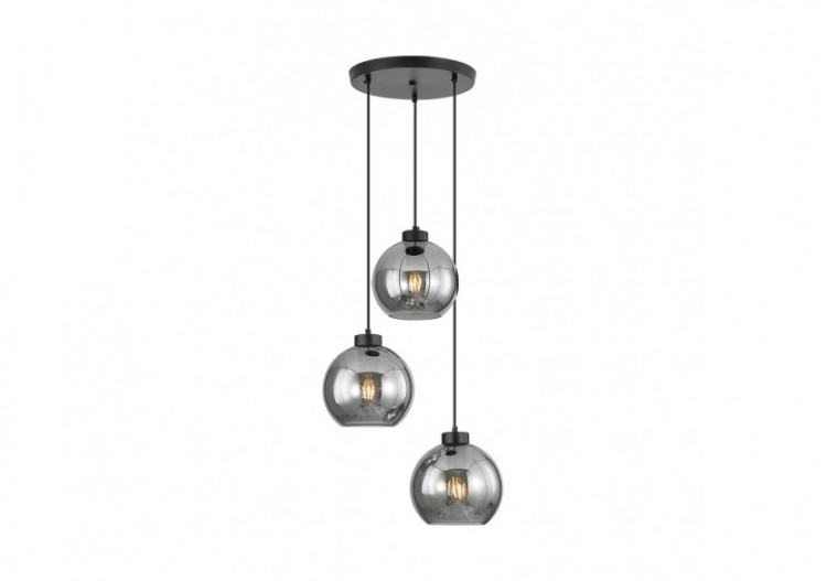 Suspension Glass CLR Smoky, 3xE27 - BV01-00051 - Braytron