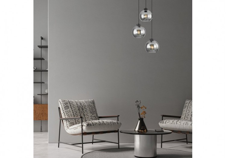 Suspension Glass CLR Smoky, 3xE27 - BV01-00051 - Braytron 2