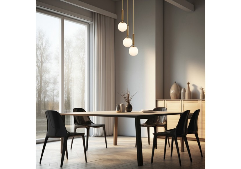 Suspension Glass CLR Opal+Or, 3xG9 - BV01-00061 - Braytron