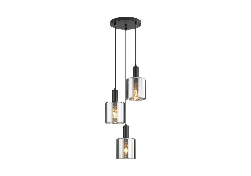 Suspension Glass CLR Smoky, 3xE27 - BV01-00071 - Braytron