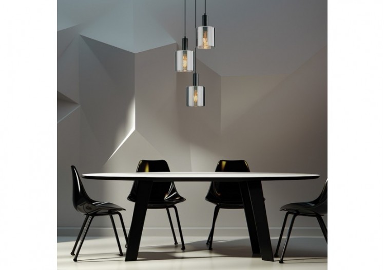 Suspension Glass CLR Smoky, 3xE27 - BV01-00071 - Braytron 2