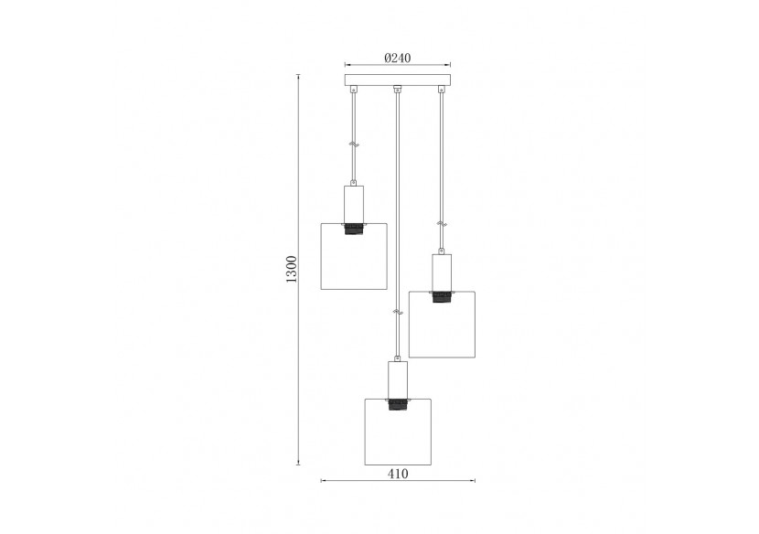 Suspension Glass CLR Smoky, 3xE27 - BV01-00071 - Braytron