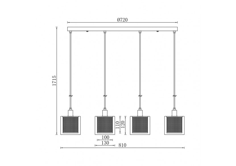 Suspension Glass CLR Cooper, 4xE14 - BV01-00082 - Braytron