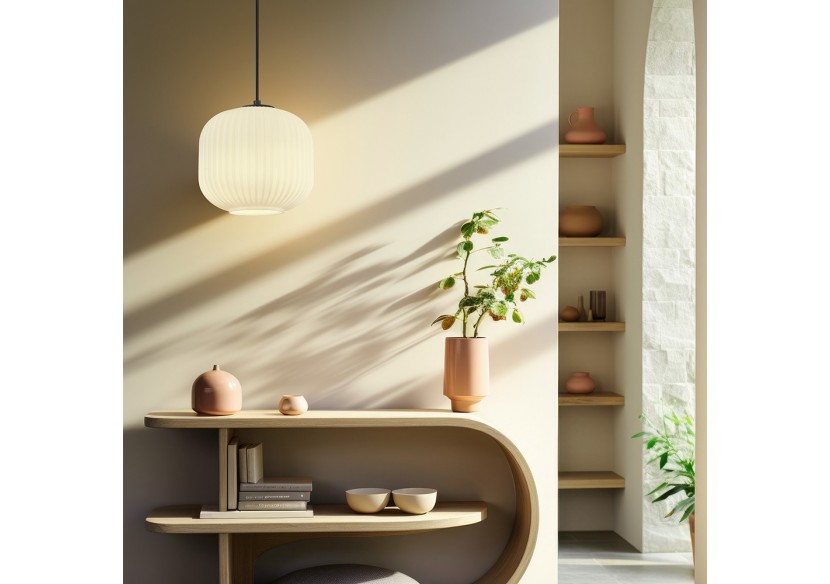 Suspension Glass OPL Opal+Noir, E27 - BV01-00090 - Braytron