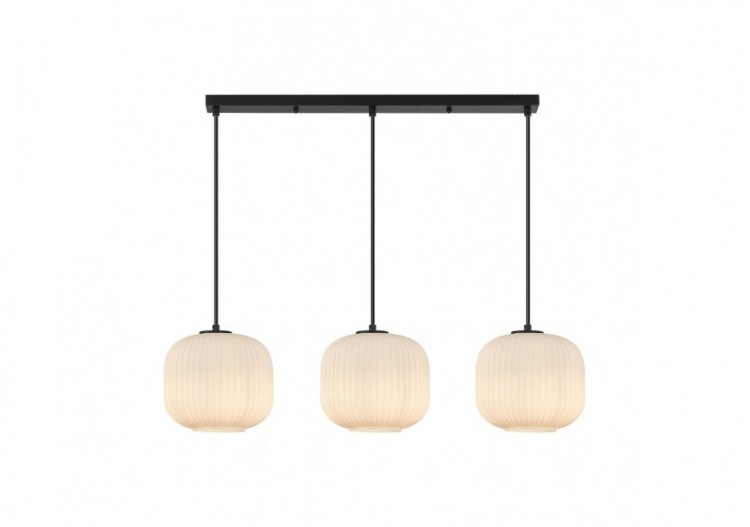 Suspension Glass OPL Opal+Noir, 3xE27 - BV01-00092 - Braytron