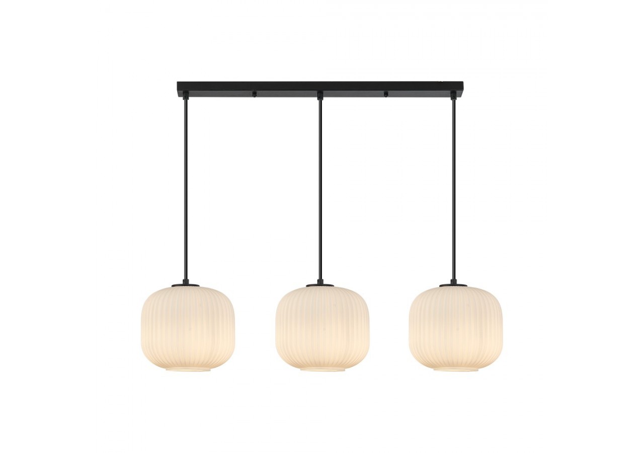 Suspension Glass OPL Opal+Noir, 3xE27 - BV01-00092 - Braytron