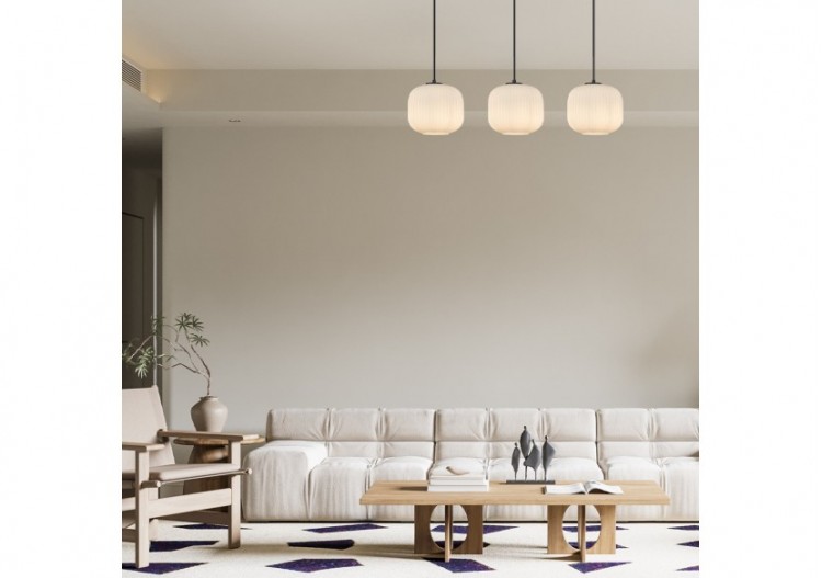 Suspension Glass OPL Opal+Noir, 3xE27 - BV01-00092 - Braytron 2