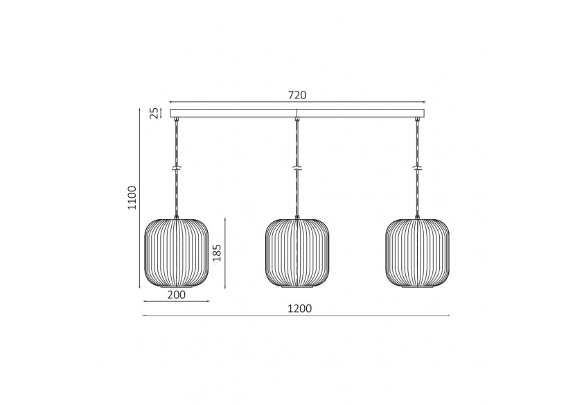 Suspension Glass OPL Opal+Noir, 3xE27 - BV01-00092 - Braytron