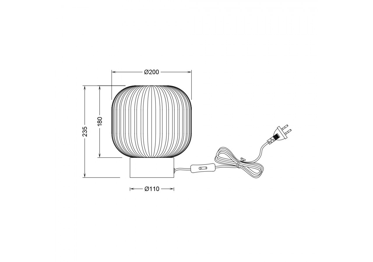 Lampe de table Glass OPL Opal+Noir, E27 - BV01-00093 - Braytron