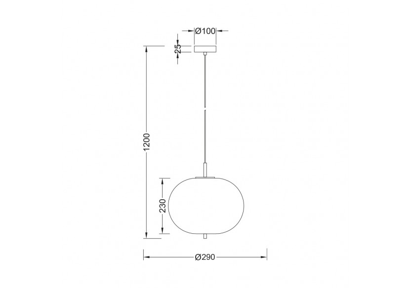 Suspension Glass OPL Opal+Noir, E27 - BV01-00100 - Braytron