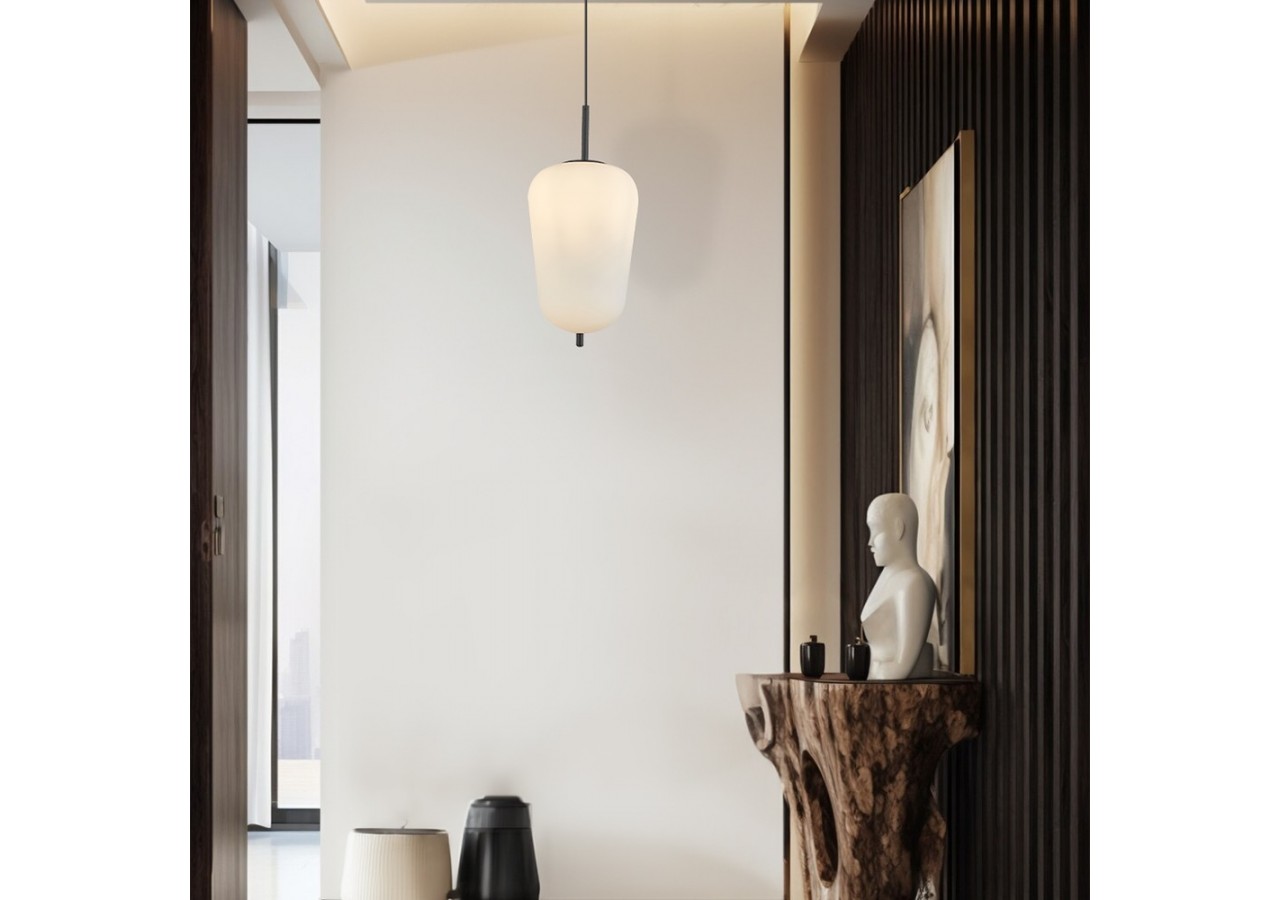 Suspension Glass OPL Opal+Noir, E27 - BV01-00102 - Braytron