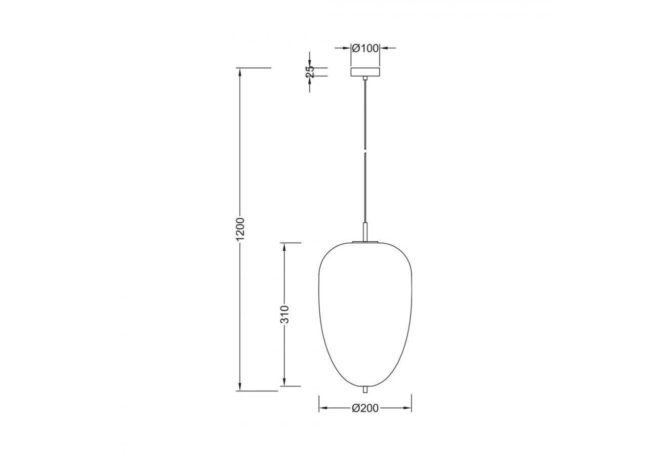 Suspension Glass OPL Opal+Noir, E27 - BV01-00102 - Braytron