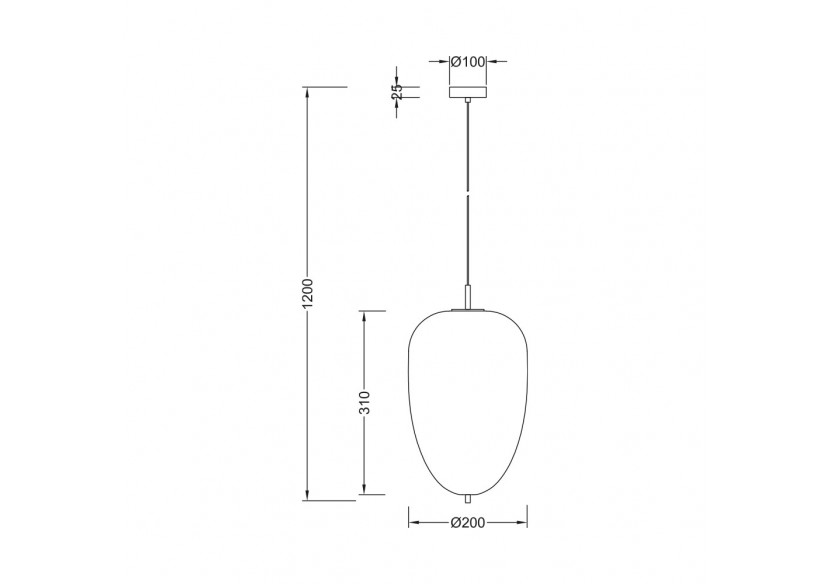 Suspension Glass OPL Opal+Noir, E27 - BV01-00102 - Braytron