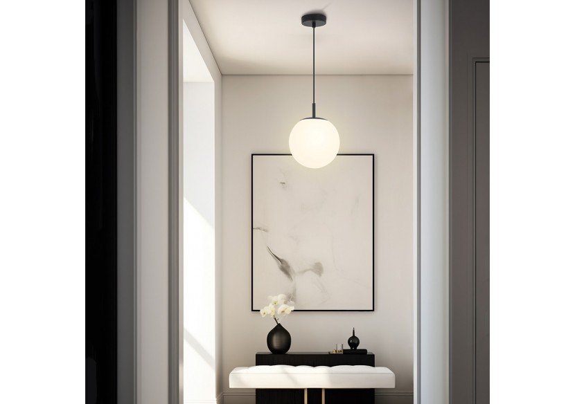 Suspension Glass OPL Opal+Noir, E27 - BV01-00114 - Braytron