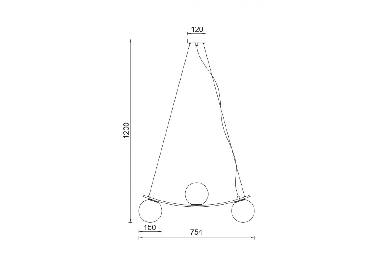 Suspension Glass OPL Opal+Noir, 3xG9 - BV01-00116 - Braytron