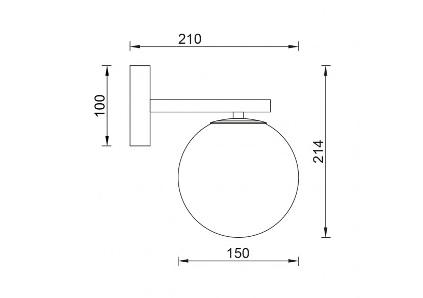 Éclairage mural Glass OPL Opal+Noir, G9 - BV01-00117 - Braytron
