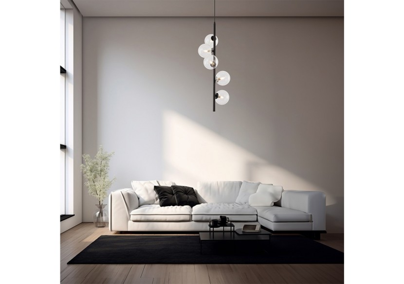 Suspension Glass OPL Clear+Noir, 5xG9 - BV01-00120 - Braytron