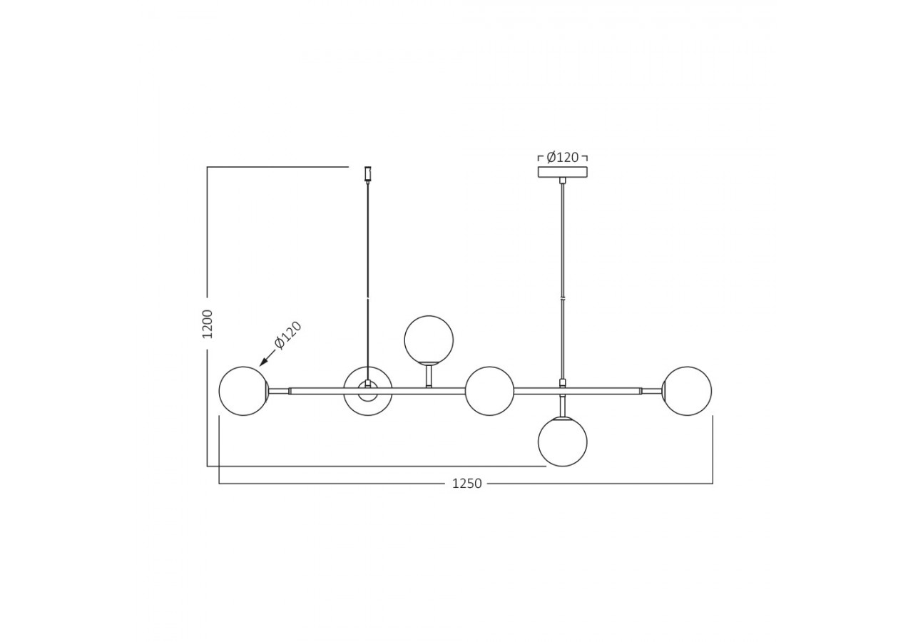 Suspension Glass OPL Clear+Noir, 6xG9 - BV01-00121 - Braytron
