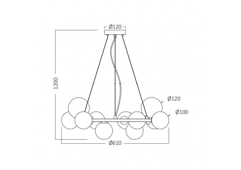 Suspension Glass OPL Clear+Noir - BV01-00122 - Braytron