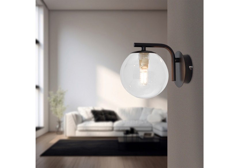 Éclairage mural Glass OPL Clear+Noir, G9 - BV01-00123 - Braytron