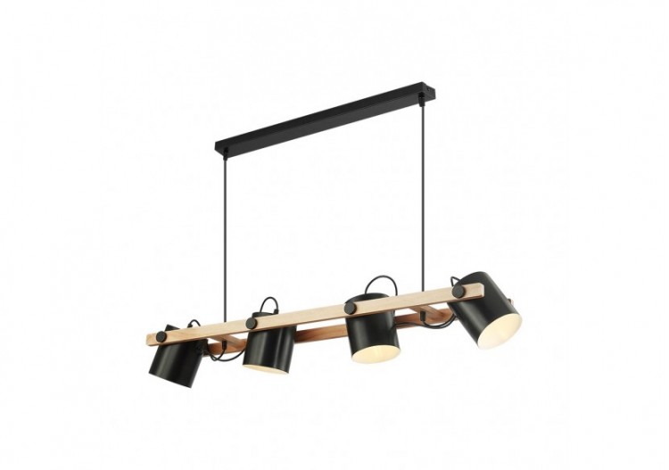 Suspension Wooden Noir+Wooden, 4xE27 - BV02-00010 - Braytron