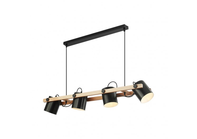 Suspension Wooden Noir+Wooden, 4xE27 - BV02-00010 - Braytron