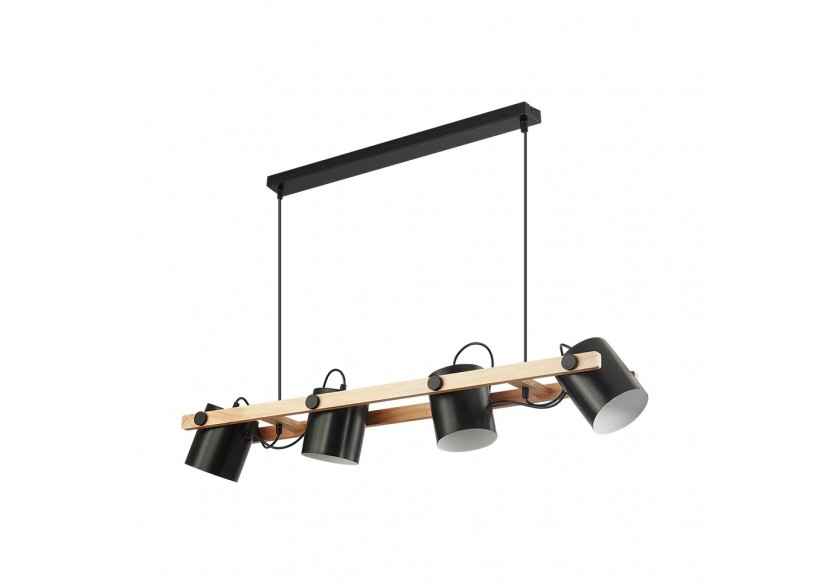 Suspension Wooden Noir+Wooden, 4xE27 - BV02-00010 - Braytron