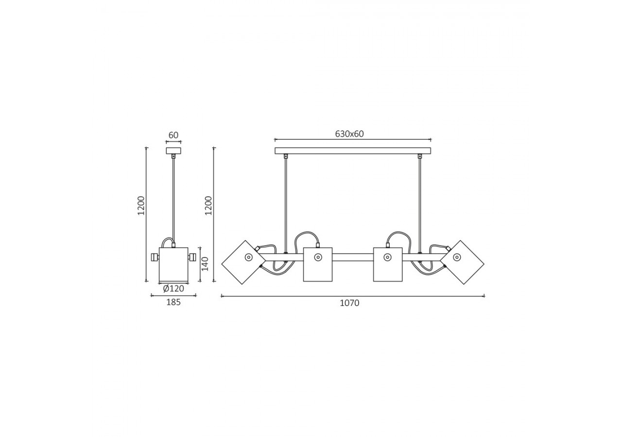 Suspension Wooden Noir+Wooden, 4xE27 - BV02-00010 - Braytron